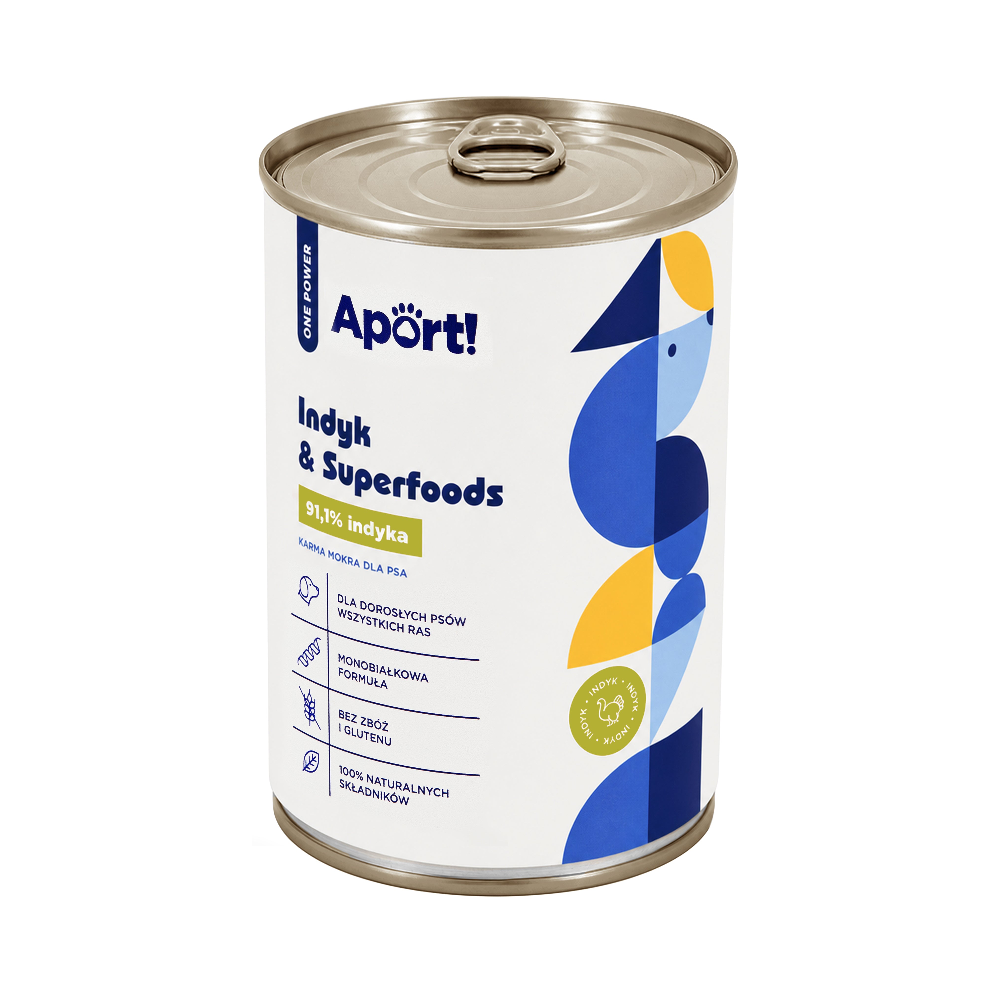 Karma mokra dla psa Indyk & Superfoods 400 g lub 800 g - monobiałkowa karma dla psów dorosłych
