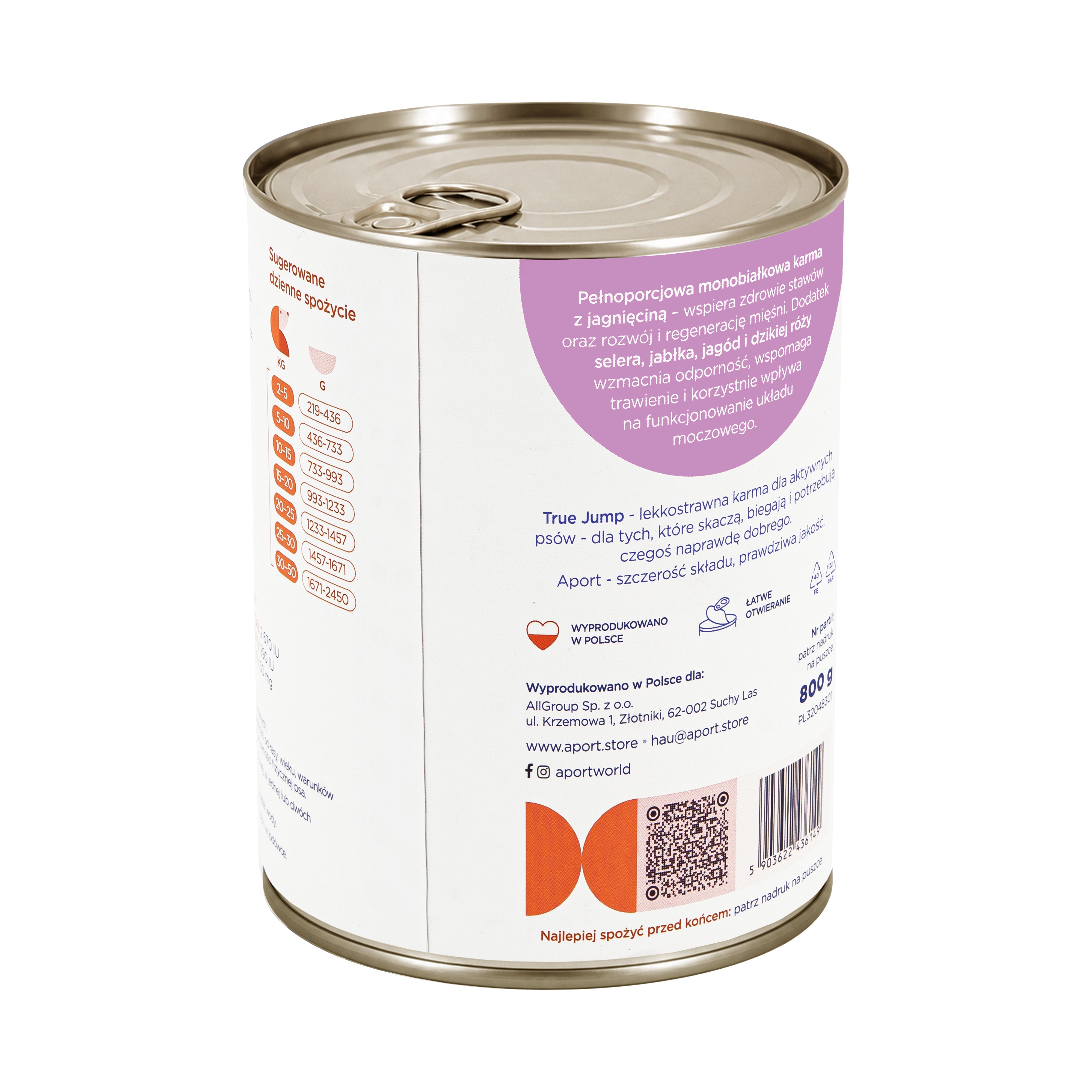 Karma mokra dla psa Jagnięcina & Superfoods 400 g lub 800 g - monobiałkowa karma dla psów dorosłych