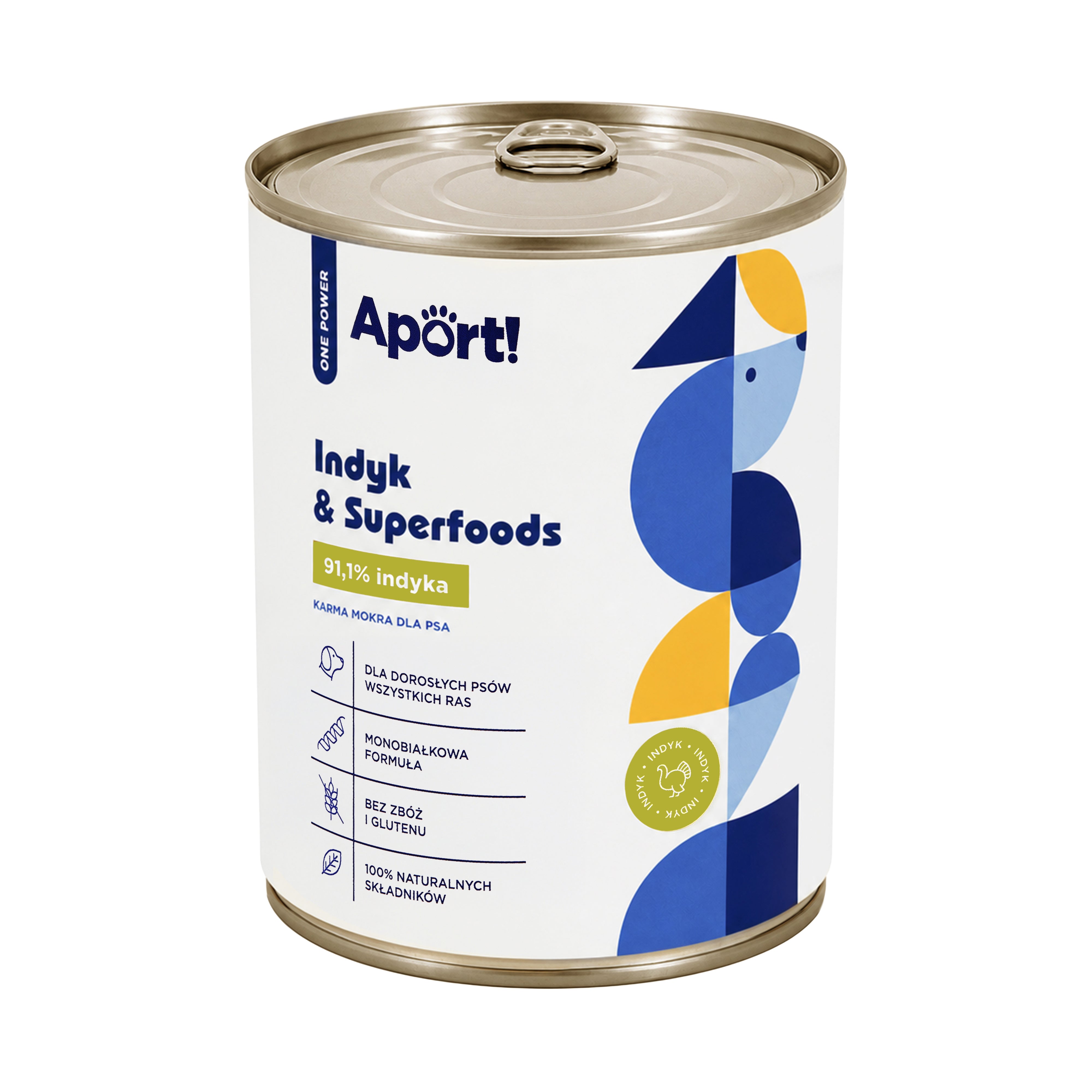 Karma mokra dla psa Indyk & Superfoods 400 g lub 800 g - monobiałkowa karma dla psów dorosłych