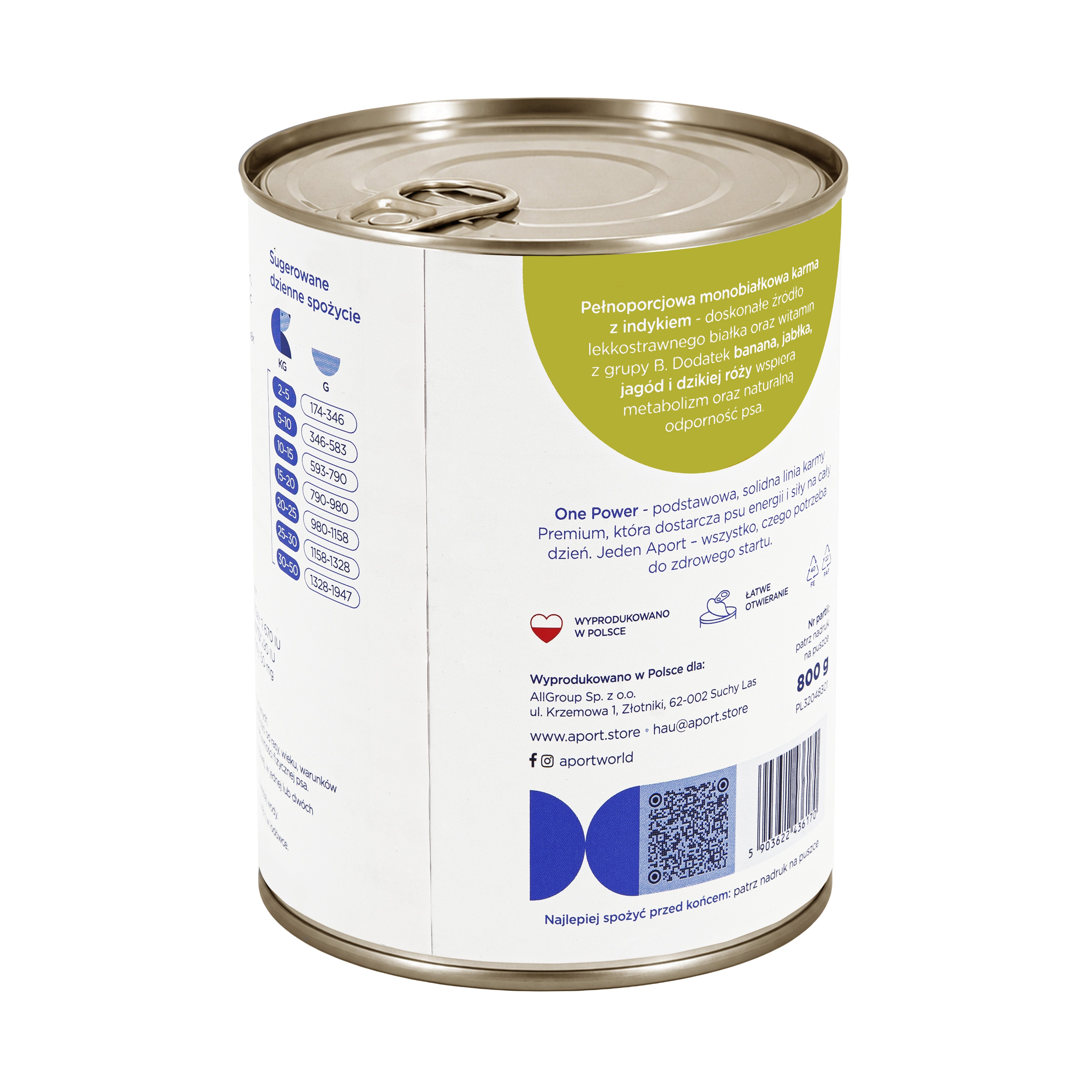 Karma mokra dla psa Indyk & Superfoods 400 g lub 800 g - monobiałkowa karma dla psów dorosłych