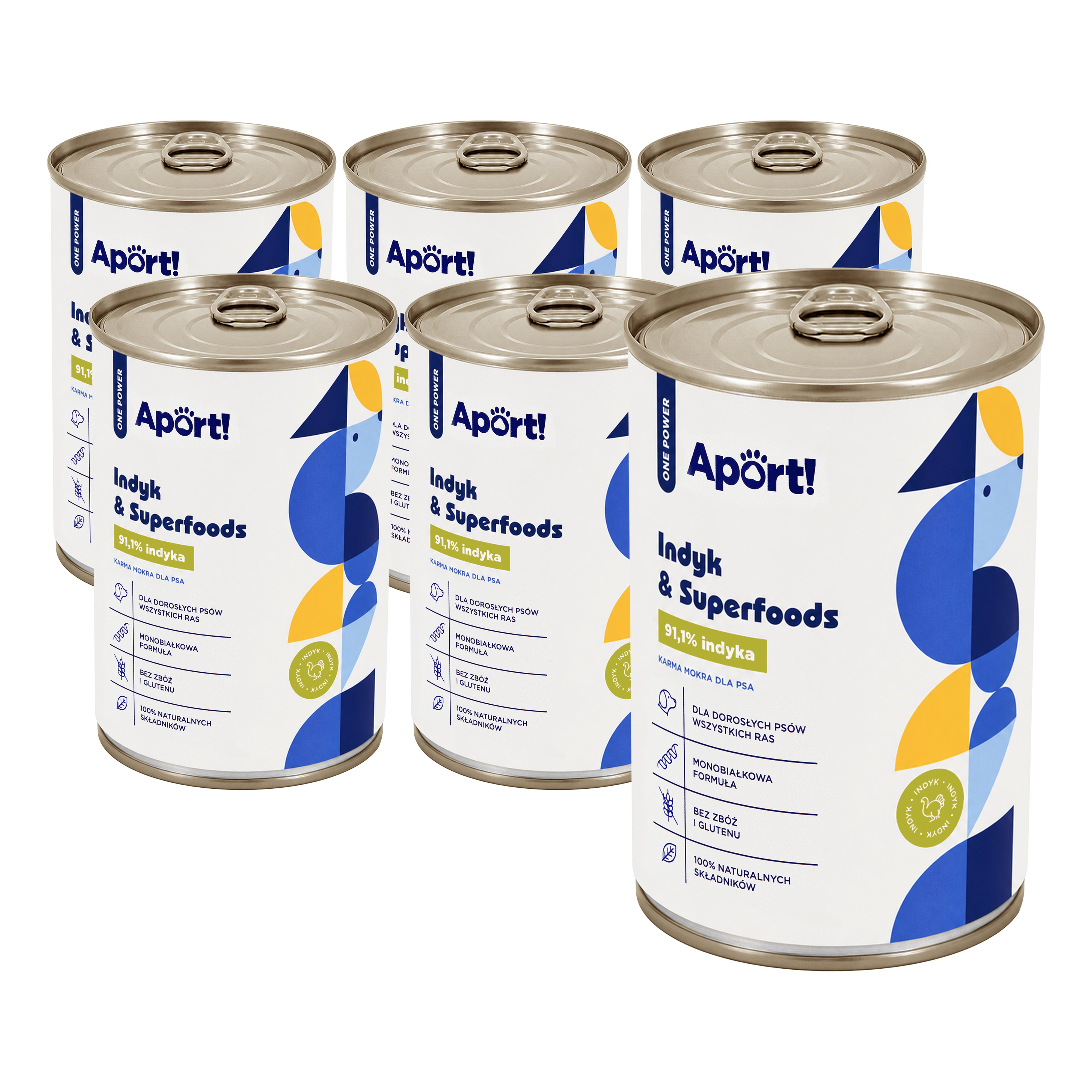 Karma mokra dla psa Indyk & Superfoods 400 g lub 800 g 6 szt. - monobiałkowa karma dla psów dorosłych