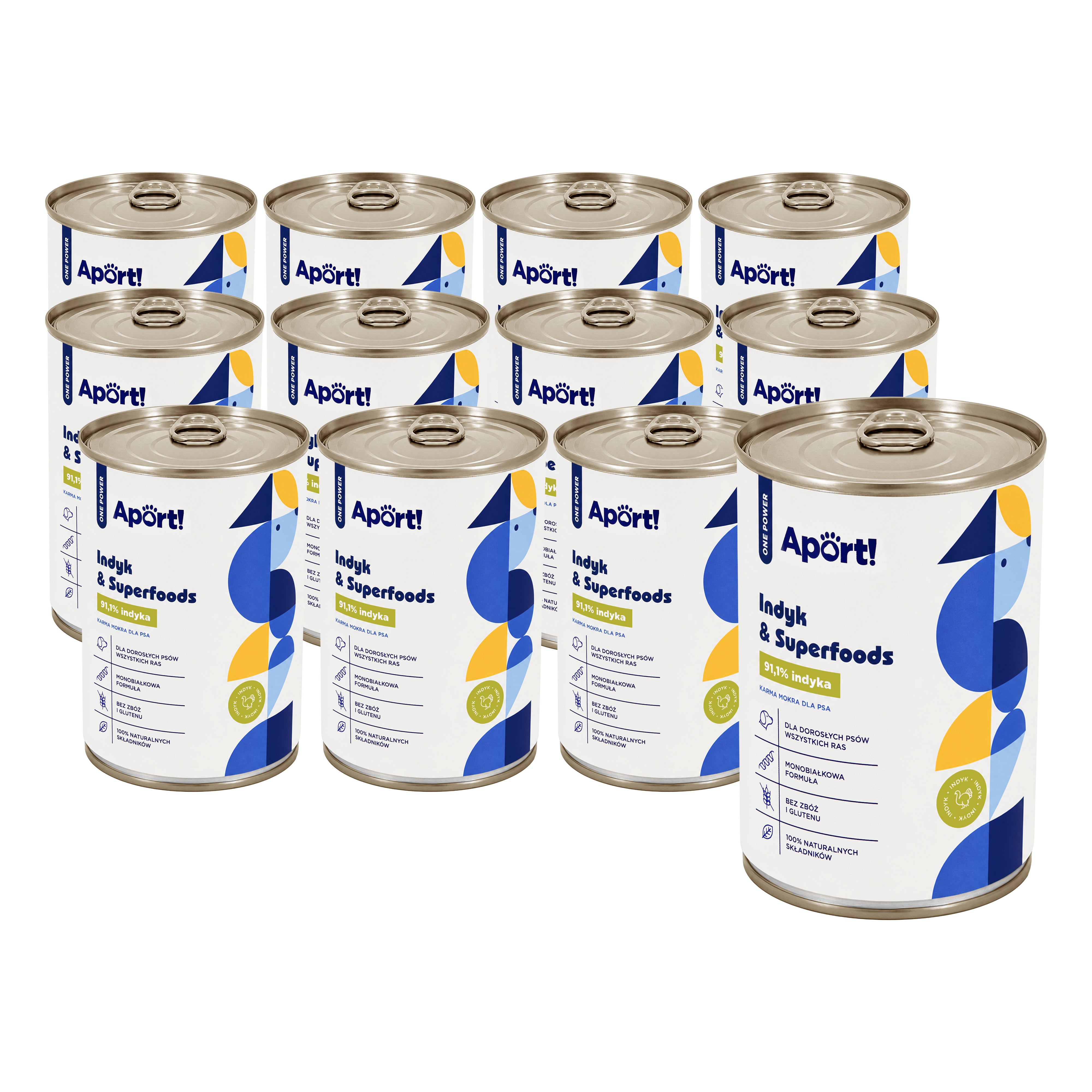 Karma mokra dla psa Indyk & Superfoods 400 g lub 800 g 12 szt. - monobiałkowa karma dla psów dorosłych