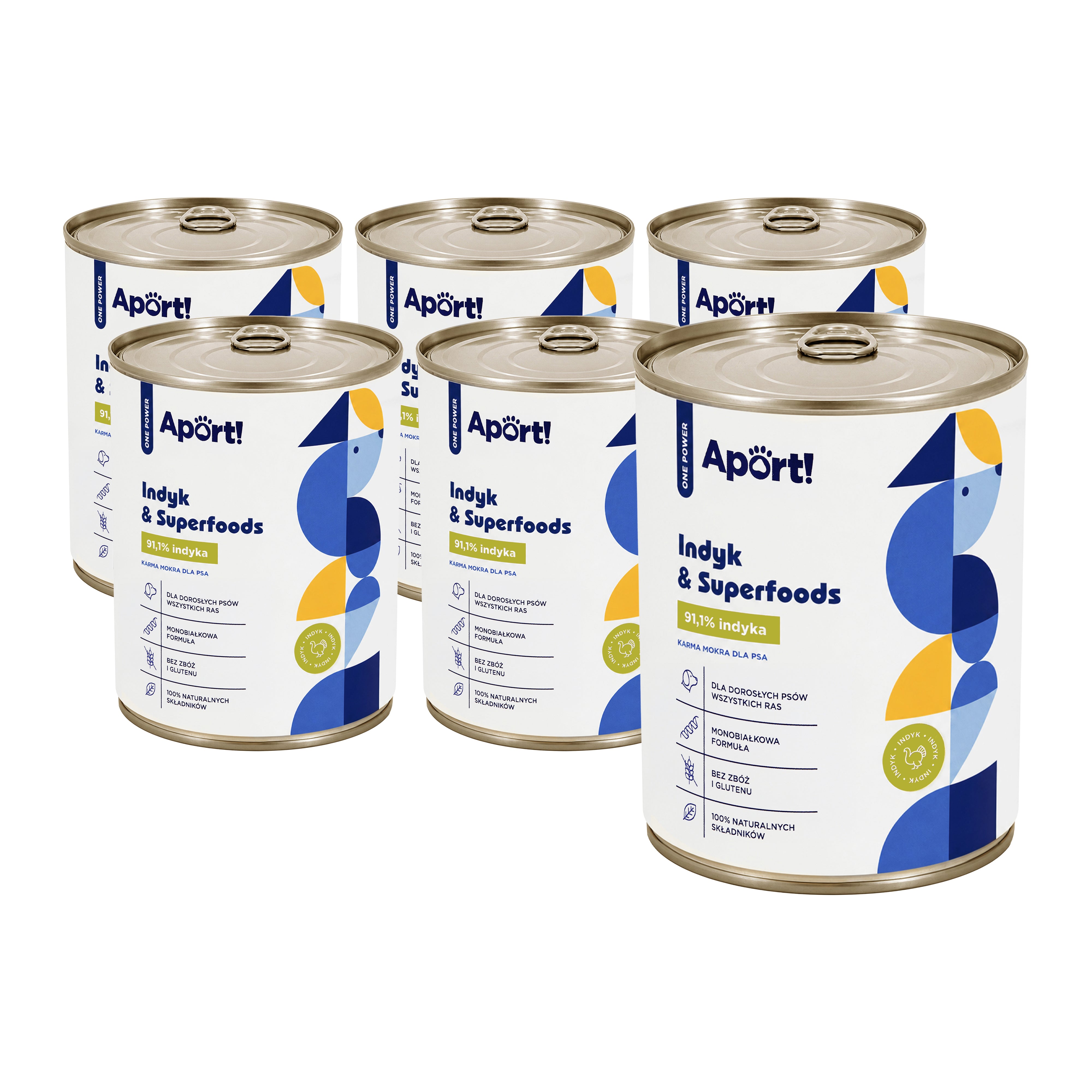 Karma mokra dla psa Indyk & Superfoods 400 g lub 800 g 6 szt. - monobiałkowa karma dla psów dorosłych