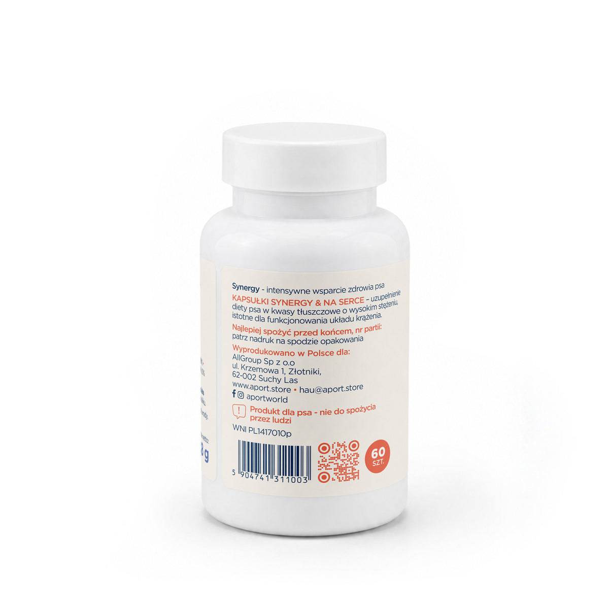 Aport! & Na serce - suplement wspierający zdrowe serce u psa, OMEGA 33/22 kapsułki z olejem rybim 60 szt.