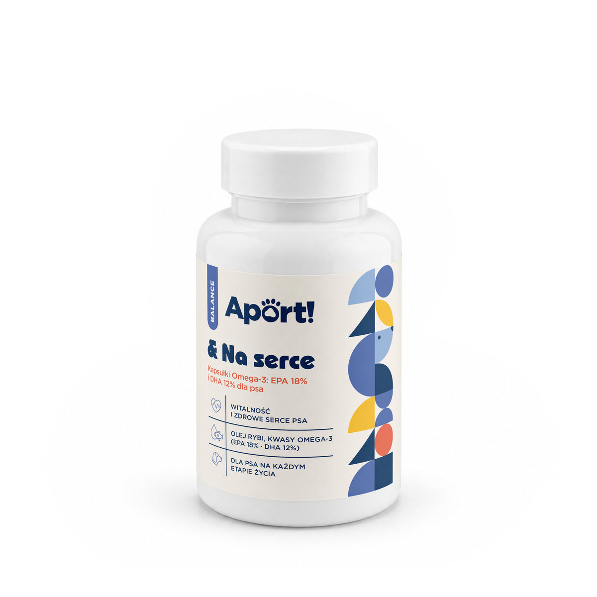Aport! & Na serce - suplement wspierający zdrowe serce u psa, OMEGA 18/12 kapsułki z olejem rybim 60 szt.