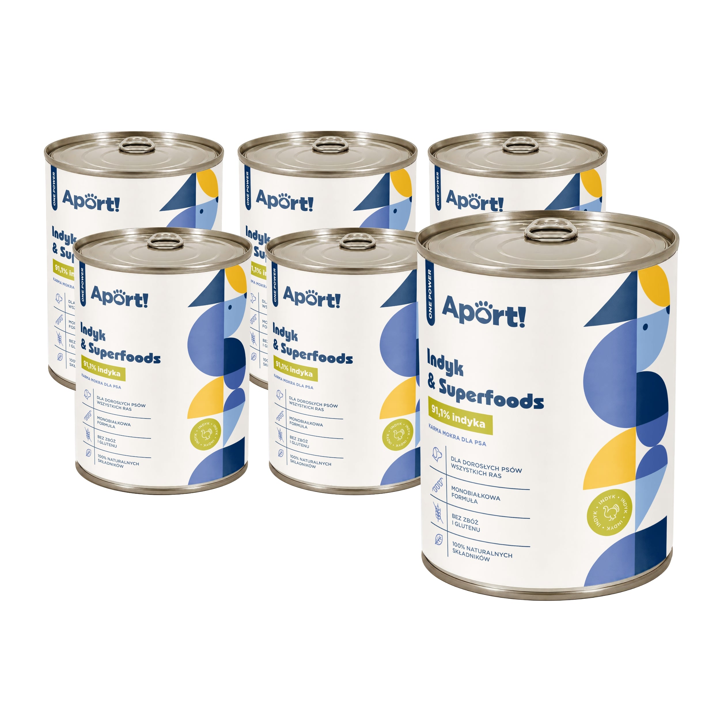 Karma mokra dla psa Indyk & Superfoods 400 g lub 800 g 6 szt. - monobiałkowa karma dla psów dorosłych