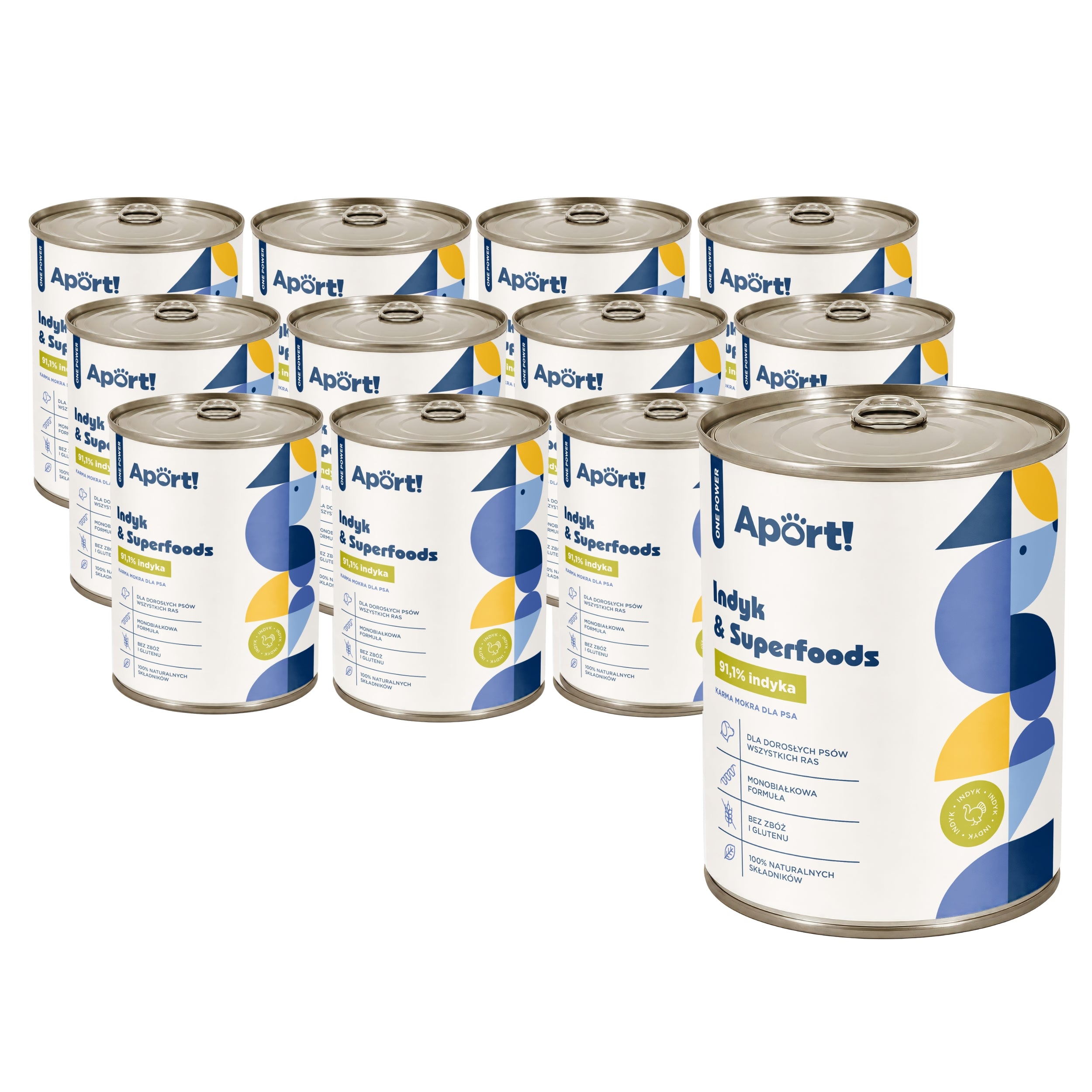 Karma mokra dla psa Indyk & Superfoods 400 g lub 800 g 12 szt. - monobiałkowa karma dla psów dorosłych